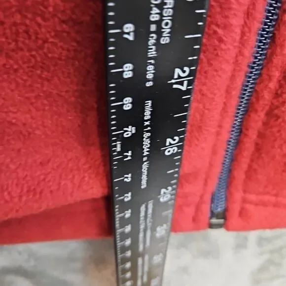 Columbia Mens 2XL 2 Tone zip Vest Fleece Rust blue color - Picture 4 of 9